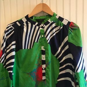 JCrew Summer Floral Popover Blouse